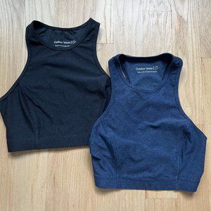 Set of 2 Outdoor Voice Athena Crop Top - Navy and Black Size Small